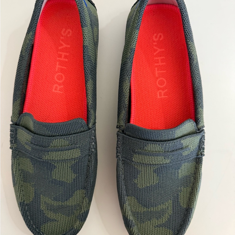 Rothy's Camouflage Green Loafers
